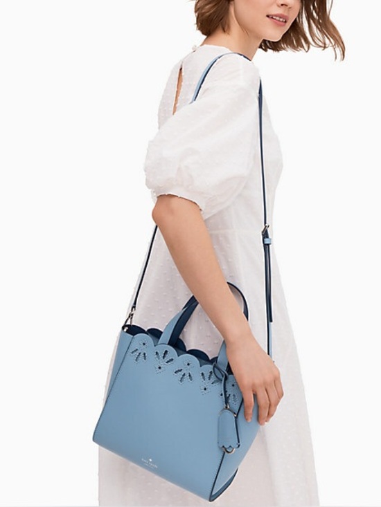 kate spade Handbags - kate spade light blue scalloped leather satchel